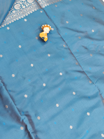 Blue Semi Soft Silk Saree