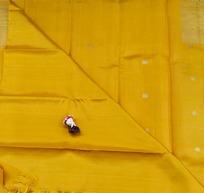 Yellow Pure Handloom Silk Saree