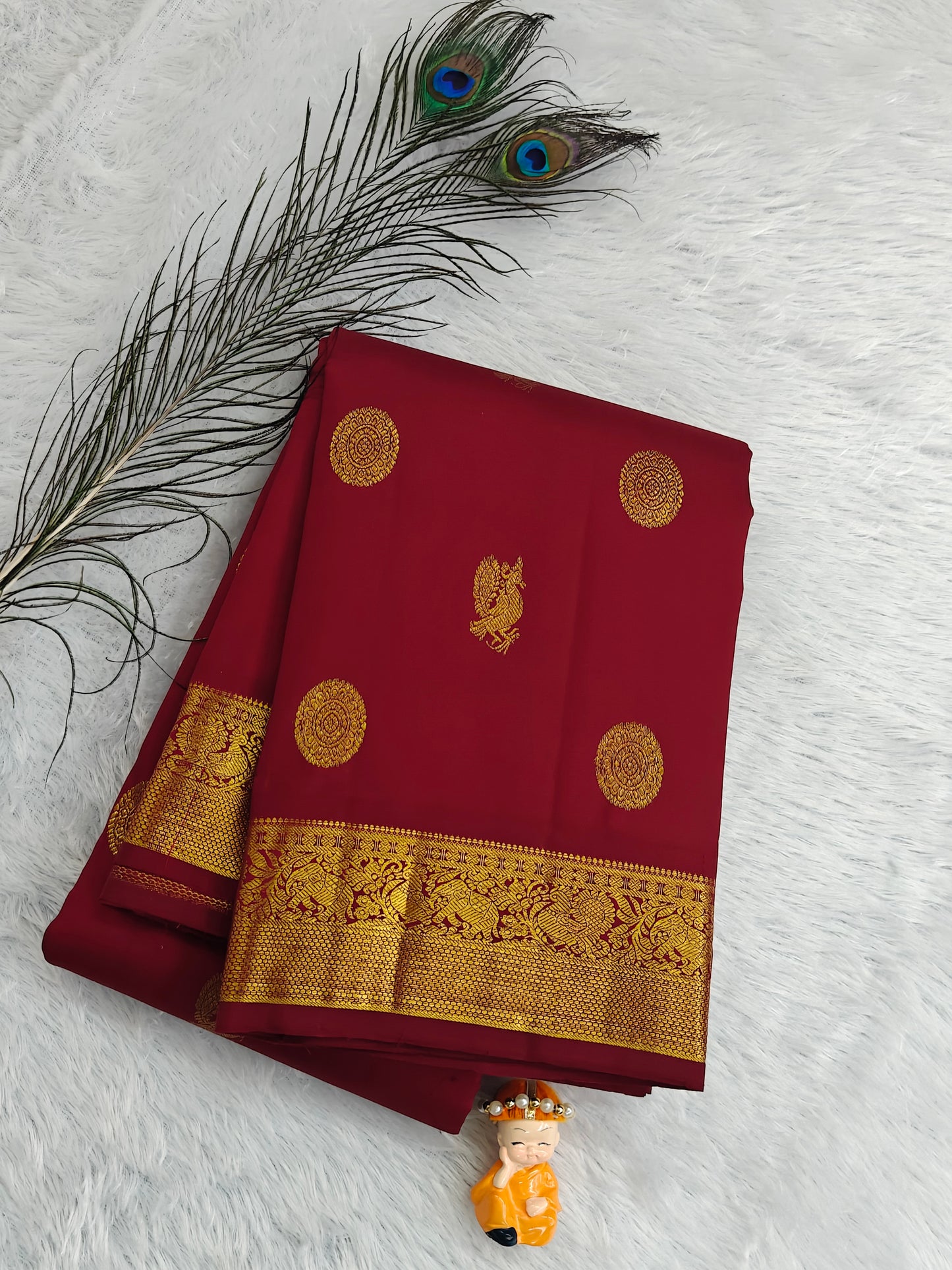 Maroon Pure Silk Saree