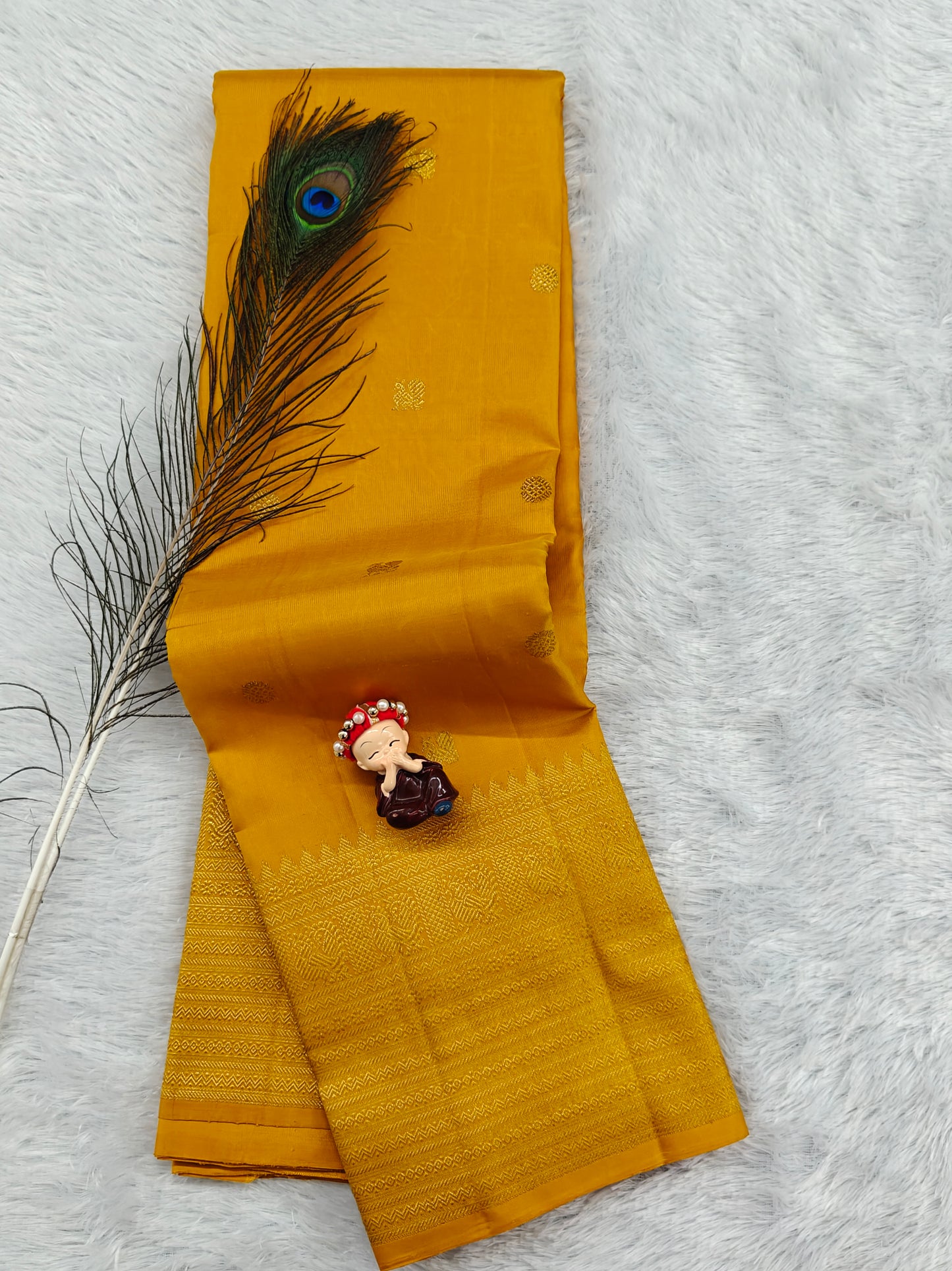 Yellow Pure Handloom Silk Saree
