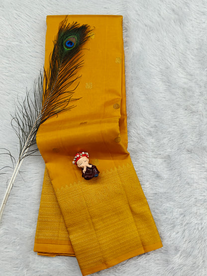 Yellow Pure Handloom Silk Saree