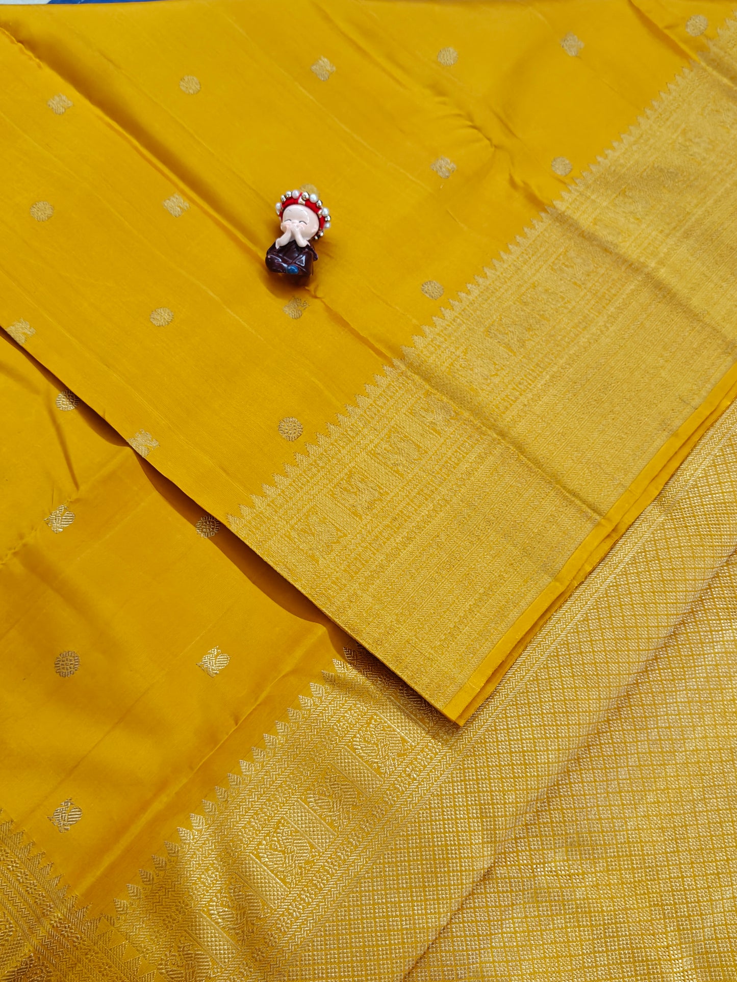 Yellow Pure Handloom Silk Saree