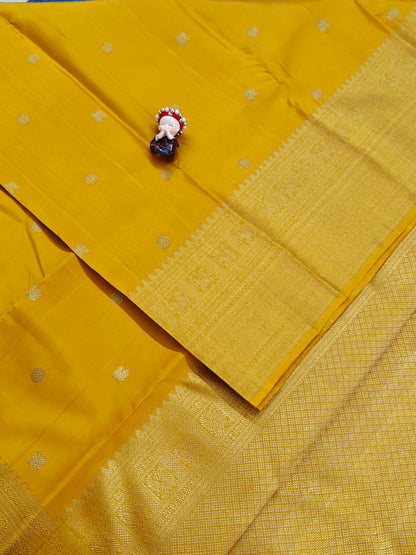 Yellow Pure Handloom Silk Saree