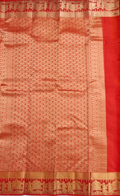 Orange Colour Silk Saree with Pallakku Border