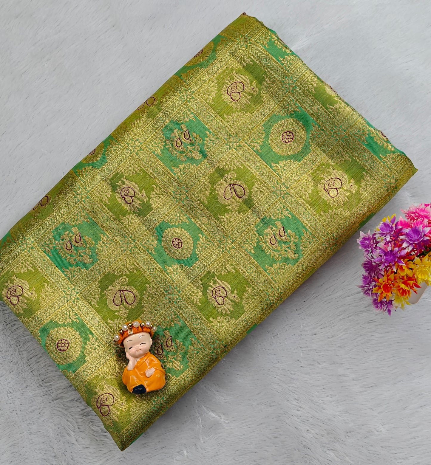 Lite Green Pure Tissue Saree