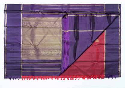 Maroon Red Pure Kanchipuram Handloom Silk Saree