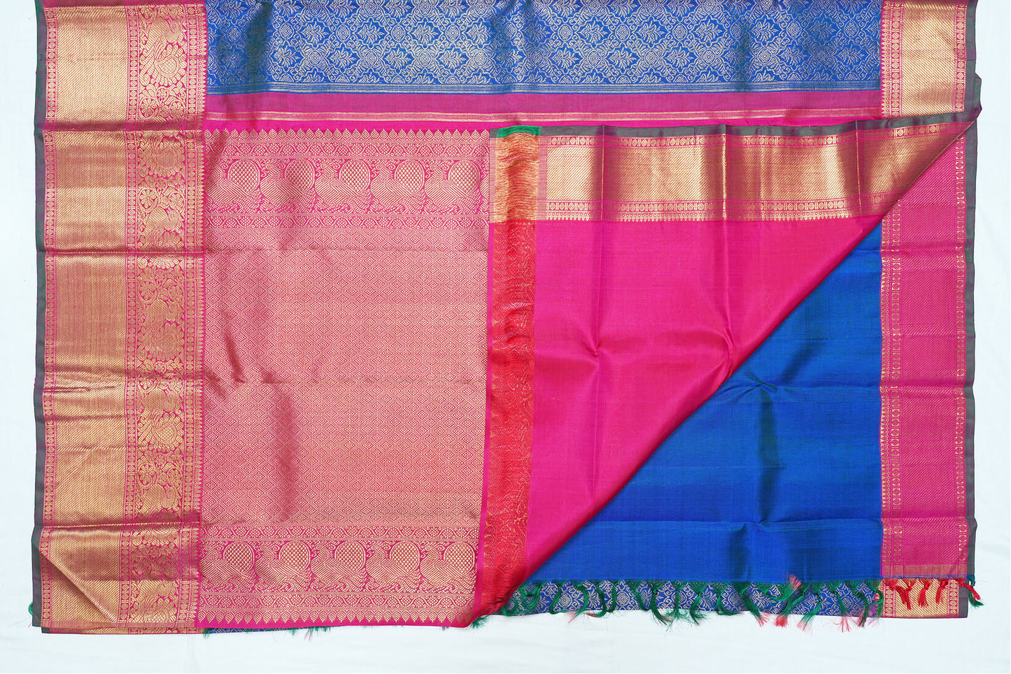 Peacock Blue Pure Kanchipuram Handloom Silk Saree