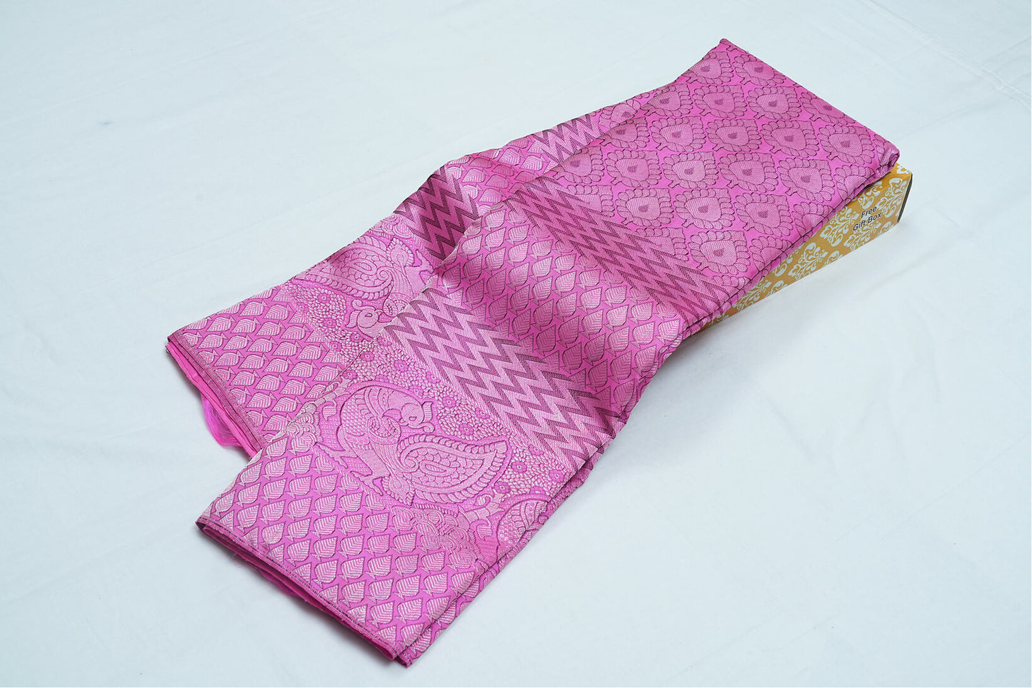 Bright Pink Pure Kanchipuram Handloom Silk Saree