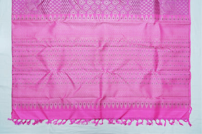 Bright Pink Pure Kanchipuram Handloom Silk Saree