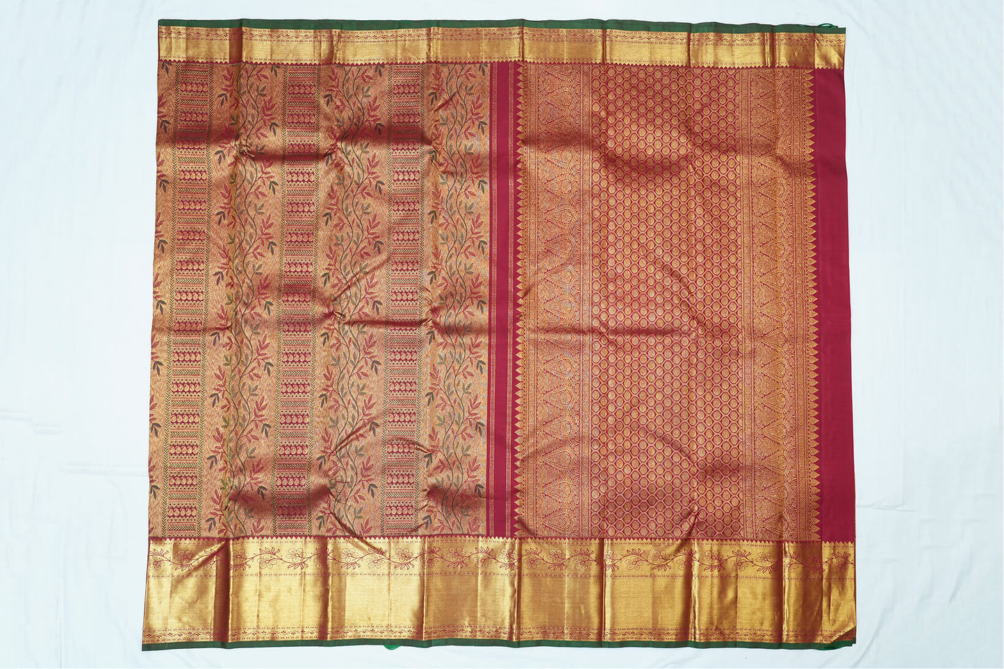 Maroon Pure Kanchipuram Handloom Silk Saree