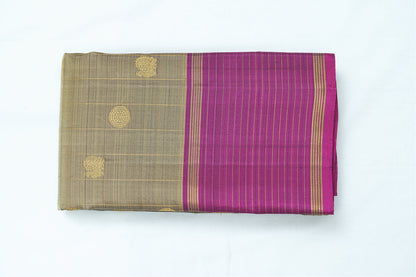 Grey Pure Kanchipuram Handloom Silk Saree