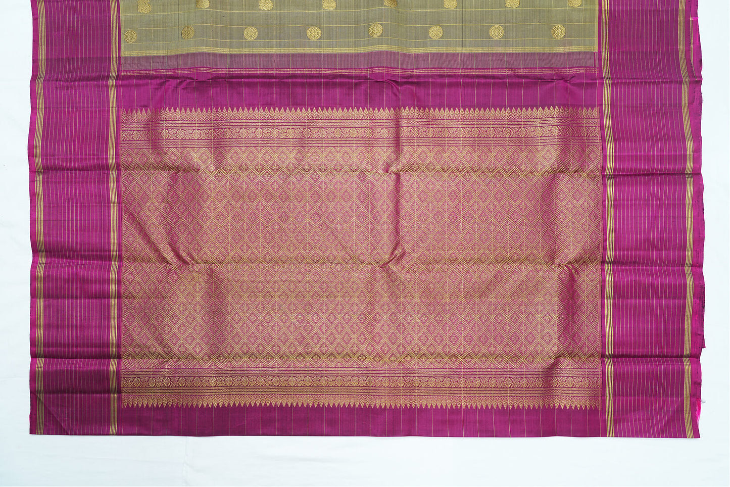 Grey Pure Kanchipuram Handloom Silk Saree