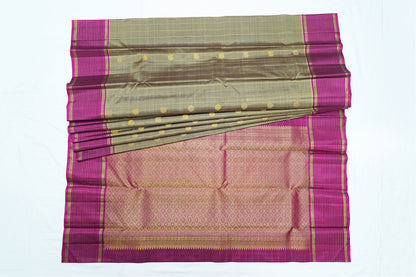 Grey Pure Kanchipuram Handloom Silk Saree