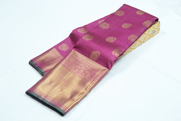 Deep Magenta Pure Kanchipuram Handloom Silk Saree