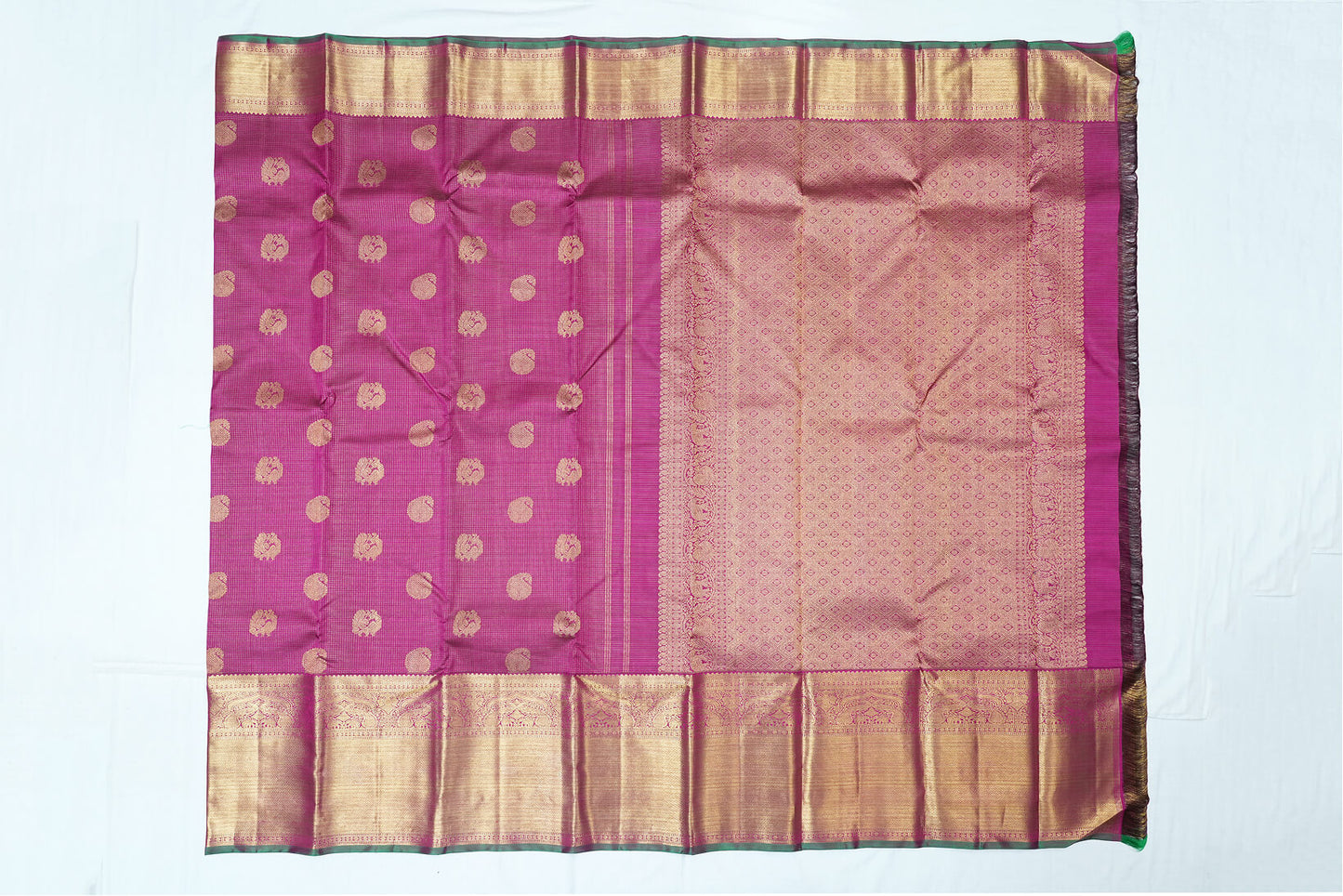 Deep Magenta Pure Kanchipuram Handloom Silk Saree