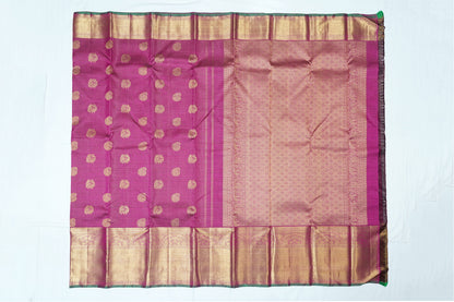 Deep Magenta Pure Kanchipuram Handloom Silk Saree