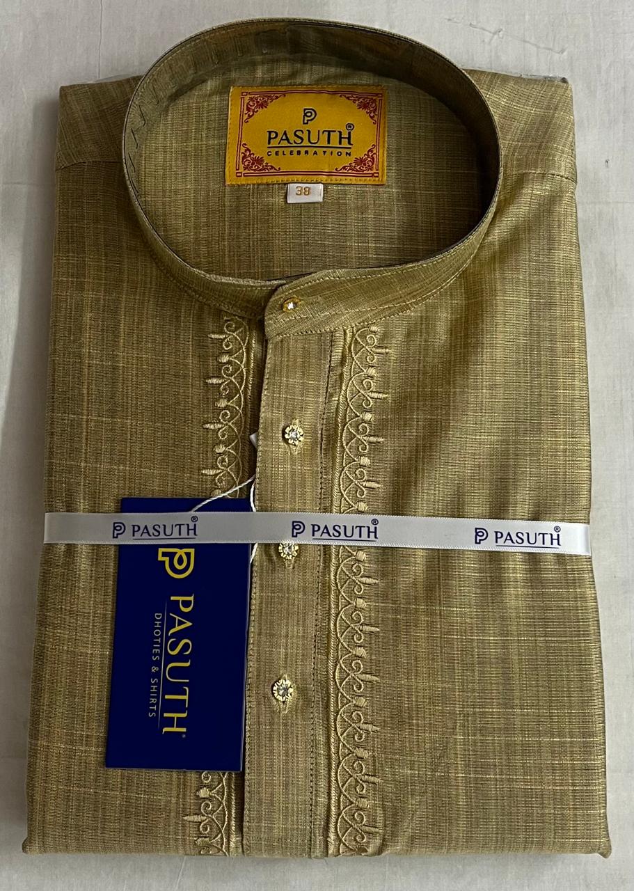 Pasuth Celebration Embroidered Kurta – Golden Brown
