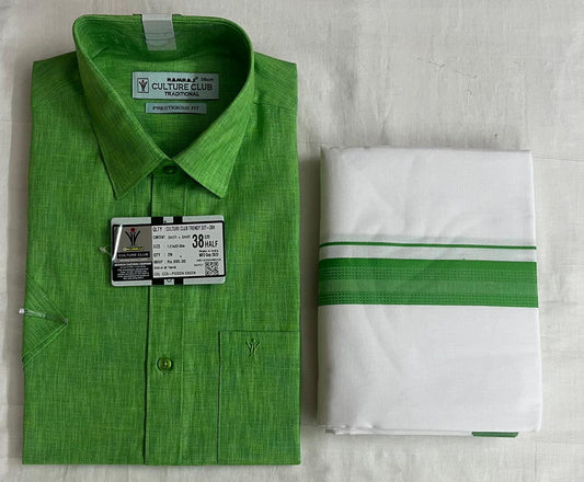 Culture Club - Prestige Fit Shirt & Dhoti Set – Poison Green