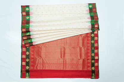 Off-White Pure Kanchipuram Handloom Silk Saree