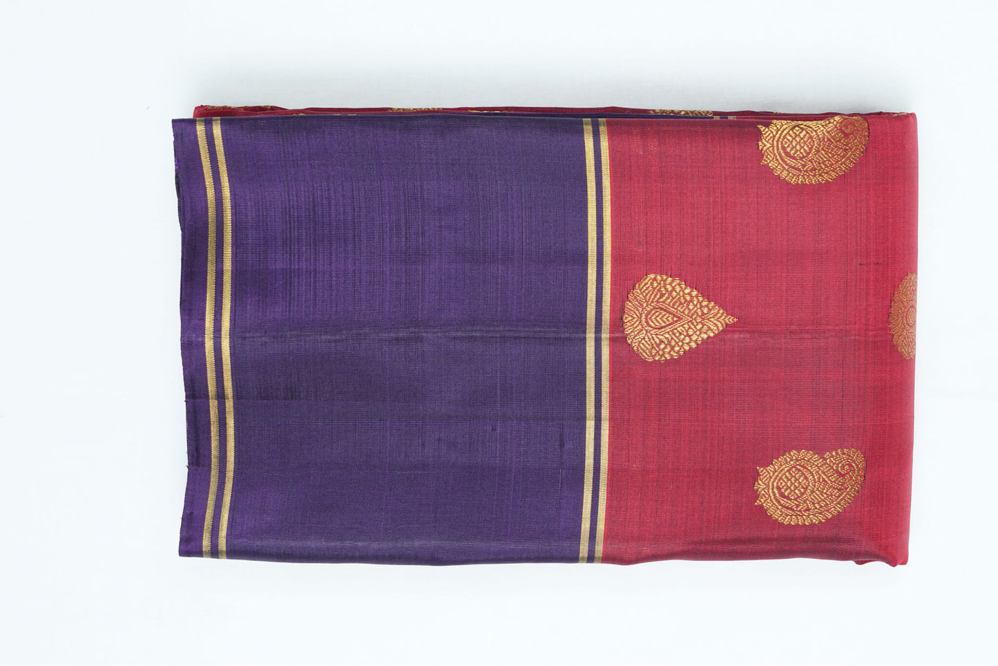 Maroon Red Pure Kanchipuram Handloom Silk Saree