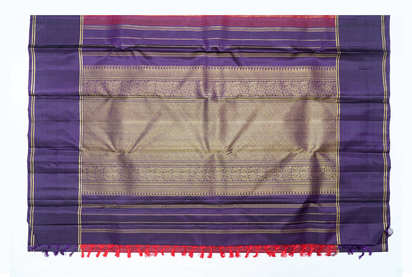 Maroon Red Pure Kanchipuram Handloom Silk Saree