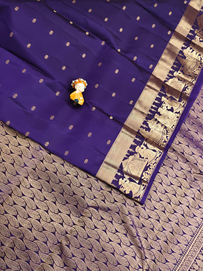 Violet Color Silk Saree with Pallakku Border