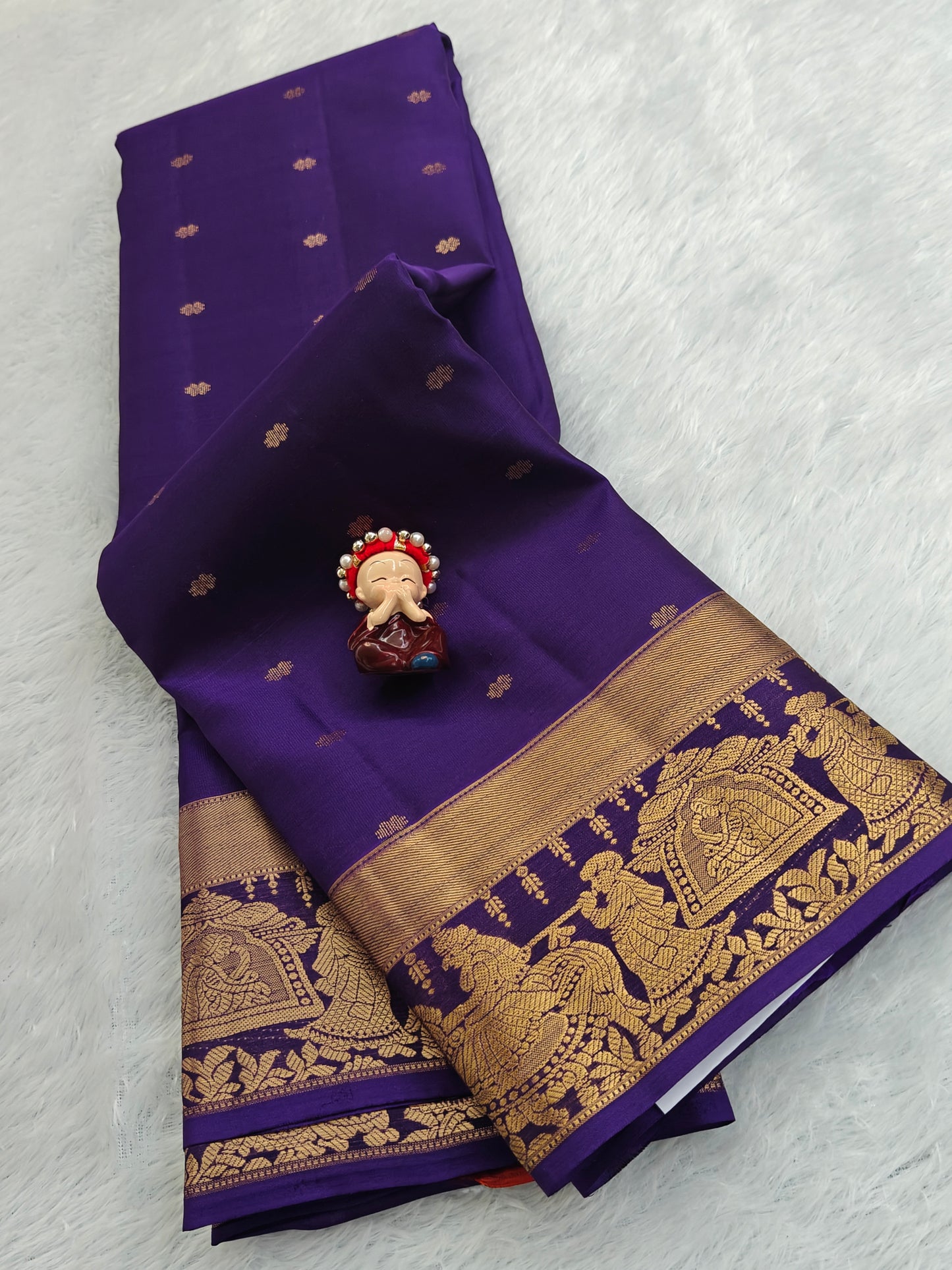 Violet Color Silk Saree with Pallakku Border