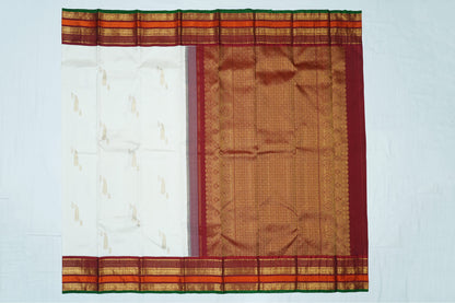 Off-White Pure Kanchipuram Handloom Silk Saree